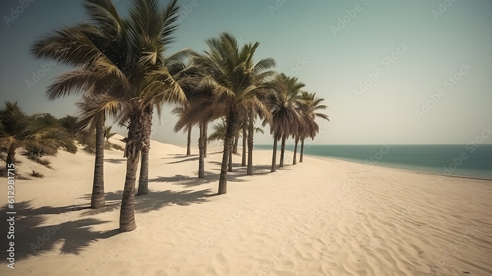 Palmy Trees Enhance the Beauty of a Sandy Beach