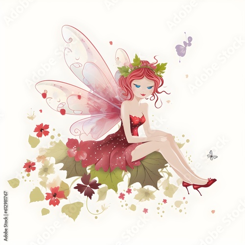 Playful winged whispers  colorful illustration of cute fairies with playful wings and whispers of delight