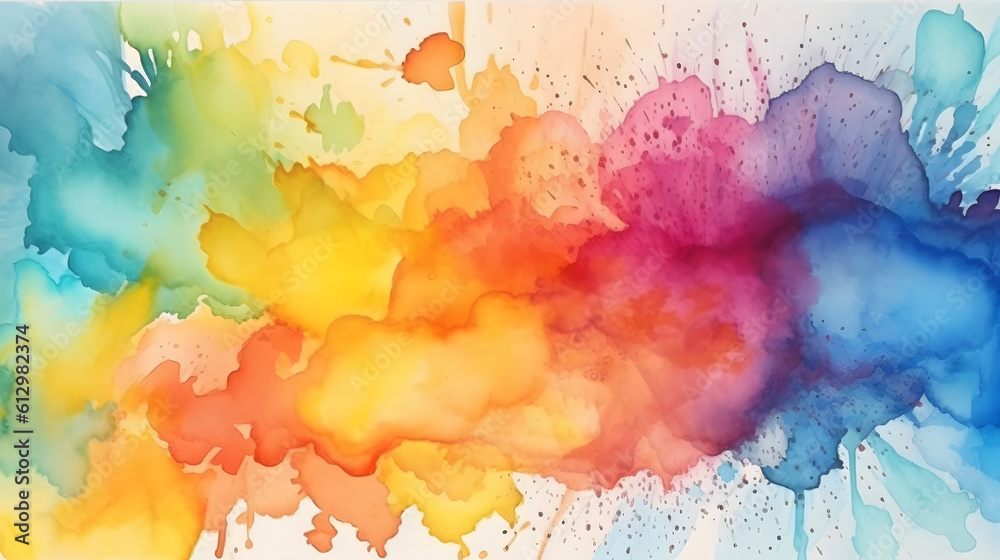 Abstract watercolor background with watercolor splashe.