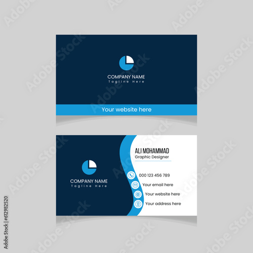 Vector colorful corporate business card, name card template