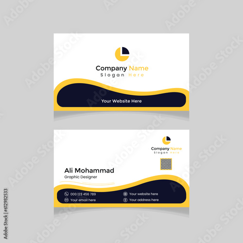 Vector colorful corporate business card, name card template