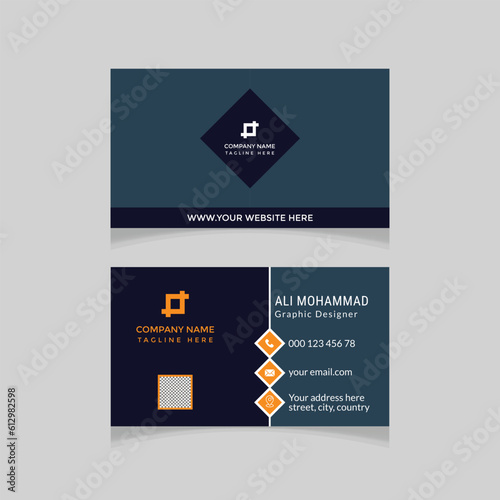 Vector colorful corporate business card, name card template