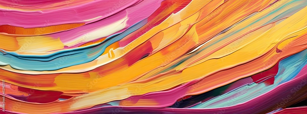 Vibrant lines: Abstract painting of colorful stripes, a burst of dynamic energy