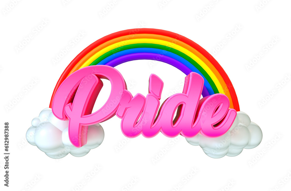 Fototapeta premium icon 3d rendered pride day month love