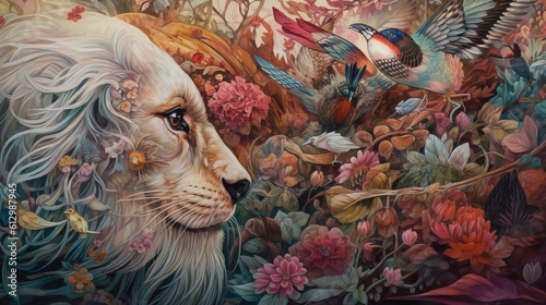 Persian Fables Art with People and Animals