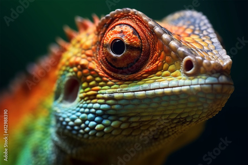 Colorful Lizard Closeup 