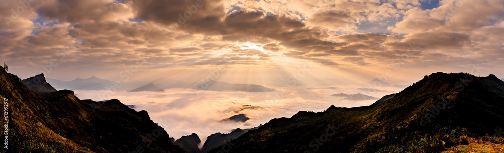 sunset over the mountains