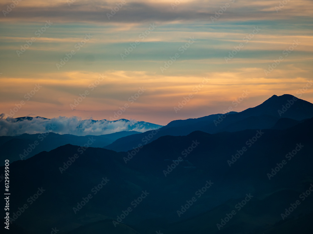 Mountains in Campos do Jordão at sunset