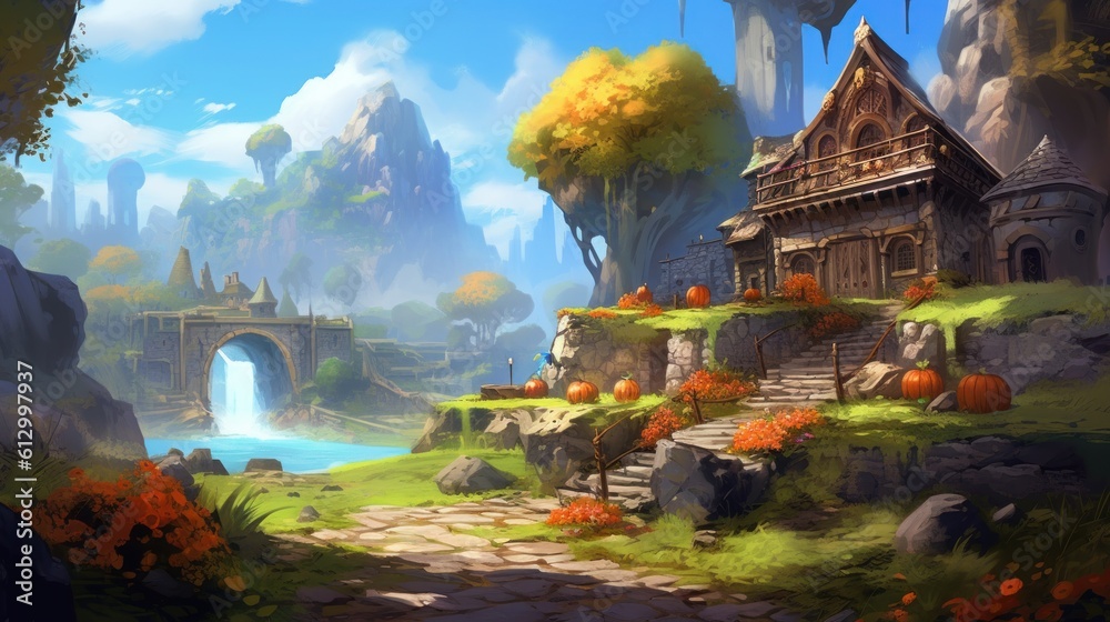 Obraz premium MMORPG game art environment