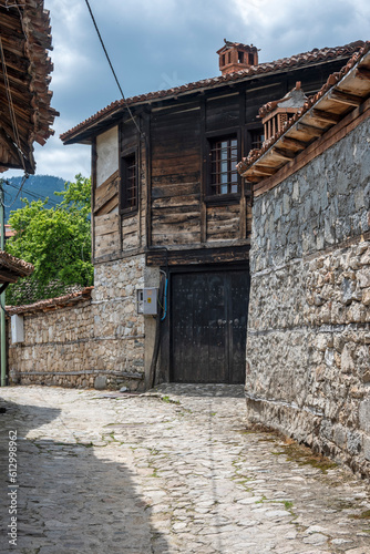 Street and old houses in Koprivshtitsa  Bulgaria