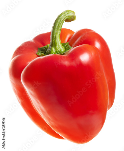 Obraz na płótnie PNG. Red paprika with a green tail. Isolate on white background w salonie