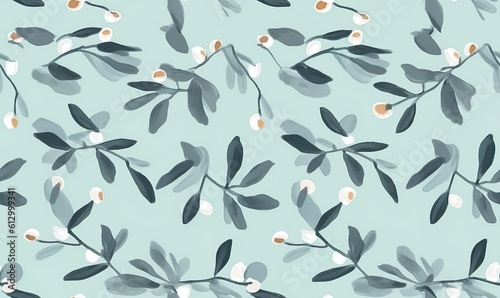 eucalyptus in watercolor style seamless pattern