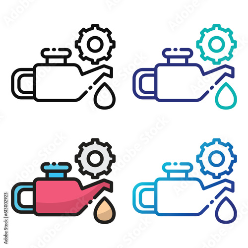 Lubrication icon design in four variation color