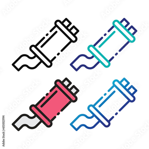 Mufflers icon design in four variation color