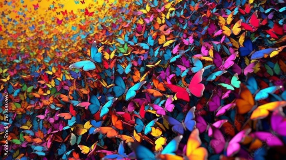 Many Butterflies surrounded insect pictures AI Generated photo