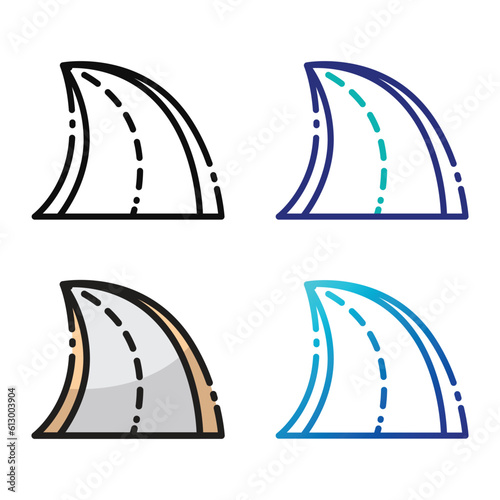Road icon design in four variation color