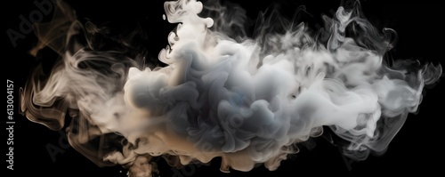 smoke cloud blast on black background