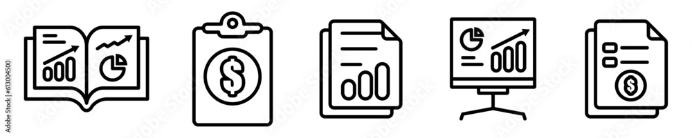 Conjunto de iconos de plan de negocios. Planificación de proyecto empresarial, estrategia y objetivo del negocio, documento escrito. Ilustración vectorial Conjunto de iconos de plan de negocios. Planificación de proyecto empresarial, estrategia y objetivo del negocio, documento escrito. Ilustración vectorial