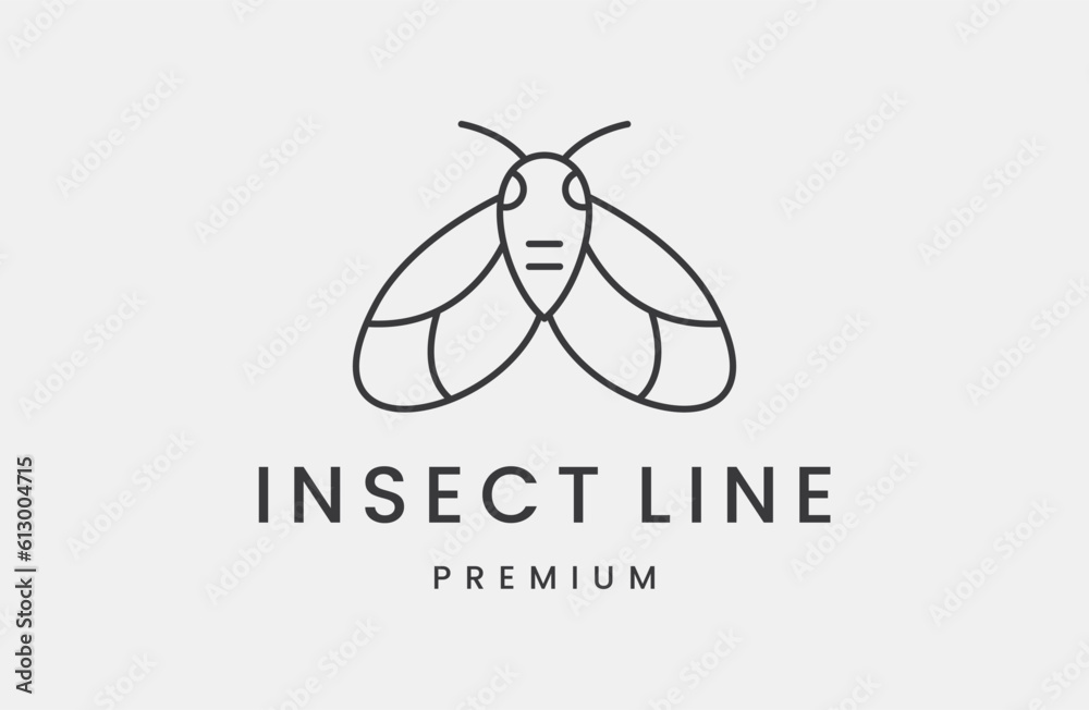 insect logo design with black colour and linear style for insect business insect logo design with black colour and linear style for insect business