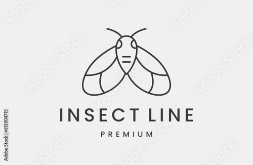 insect logo design with black colour and linear style for insect business
