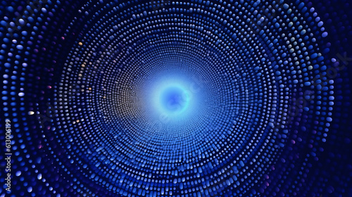 A abstract design featuring blue and black circles on a background. Generative ai