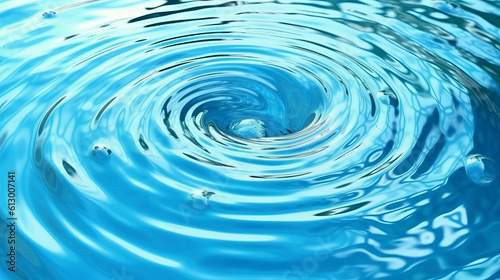 3d whirlpool clear blue water scattered around, water splash transparent, isolated on white background. Generative ai