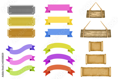 set of colorful frame banners