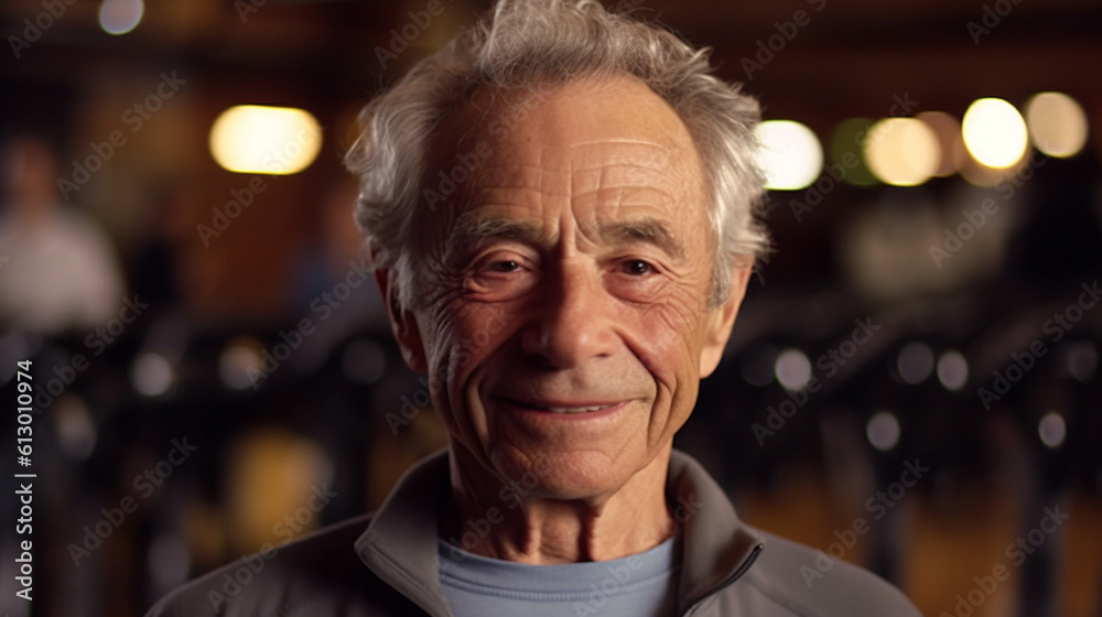 middle aged elderly man, gray hair, muscular and fit, healthy lifestyle and sport and fitness in gym, smiling and having fun and joy in retirement age leisure time middle aged elderly man, gray hair, muscular and fit, healthy lifestyle and sport and fitness in gym, smiling and having fun and joy in retirement age leisure time