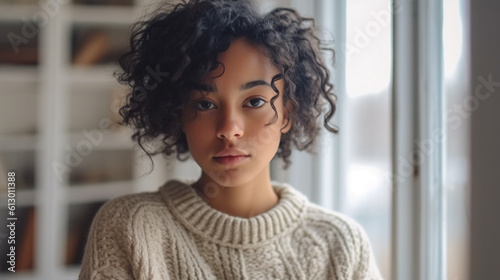 young attractive woman, mul...