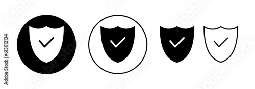 Shield check mark icon vector for web and mobile app. Protection approve sign. Insurance icon
