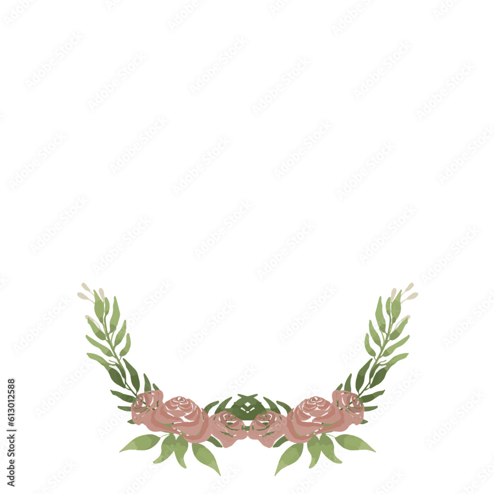 Obraz premium Watercolor rose wreath frame