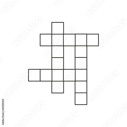 crossword icon. Word puzzle game with an iconic logo. Vector illustration. stock image.