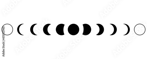 Moon phases astronomy icon set. Vector illustration. stock image.