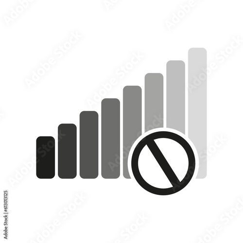 Signal Icon. Bad phone signal. Vector illustration. stock image.