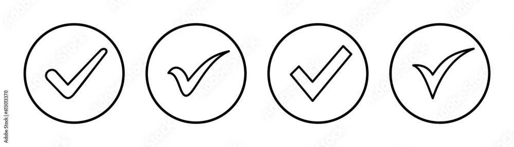 Check mark icon set illustration. Tick mark sign and symbol Check mark icon set illustration. Tick mark sign and symbol