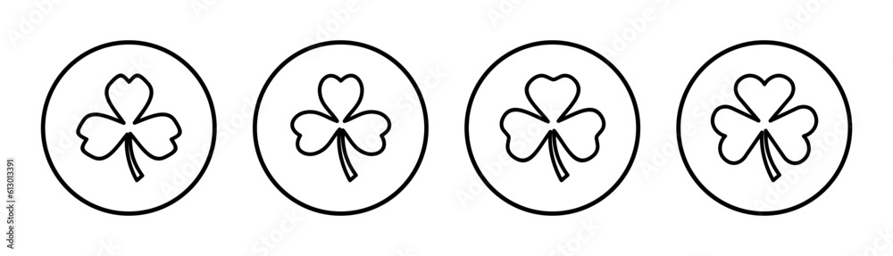 Clover icon set illustration. clover sign and symbol. four leaf clover icon. Clover icon set illustration. clover sign and symbol. four leaf clover icon.