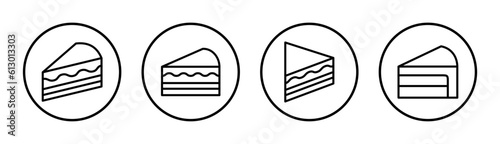 Cake icon set illustration. Cake sign and symbol. Birthday cake icon