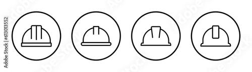Helmet icon set illustration. Motorcycle helmet sign and symbol. Construction helmet icon. Safety helmet