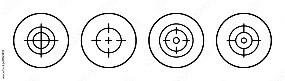 Target icon set illustration. goal icon vector. target marketing sign and symbol