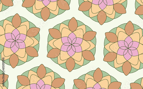 meditation art mandalas flower pattern. Design for modified your new art work design print, sticker, embroidery ethnic ikat and other.