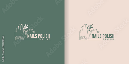 Vector logo design for manicure and nail salon