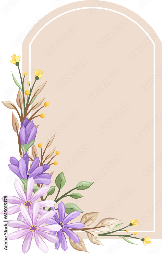 Naklejka premium flower frame design illustration