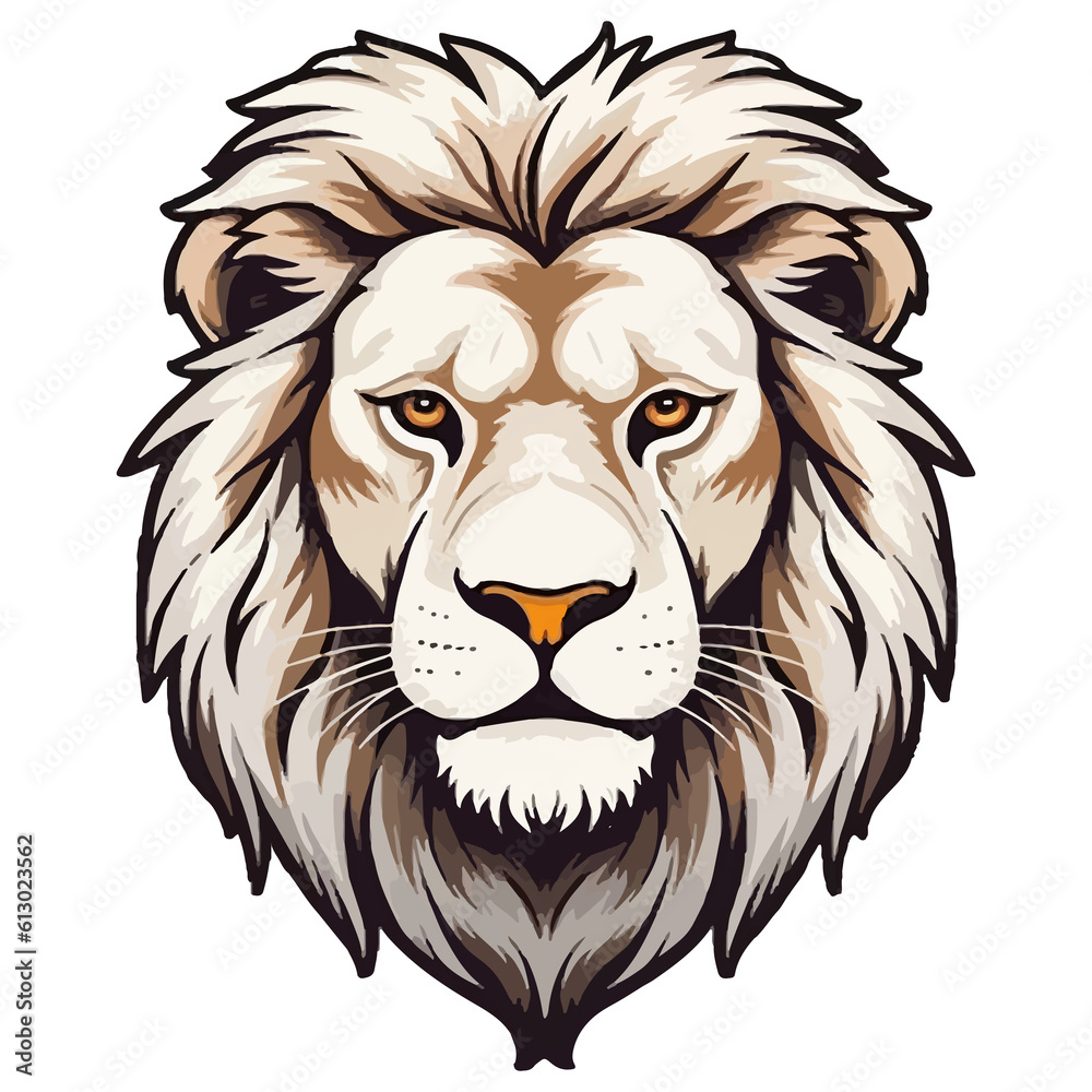 Lion Head Logo mascot wildlife animal illustration