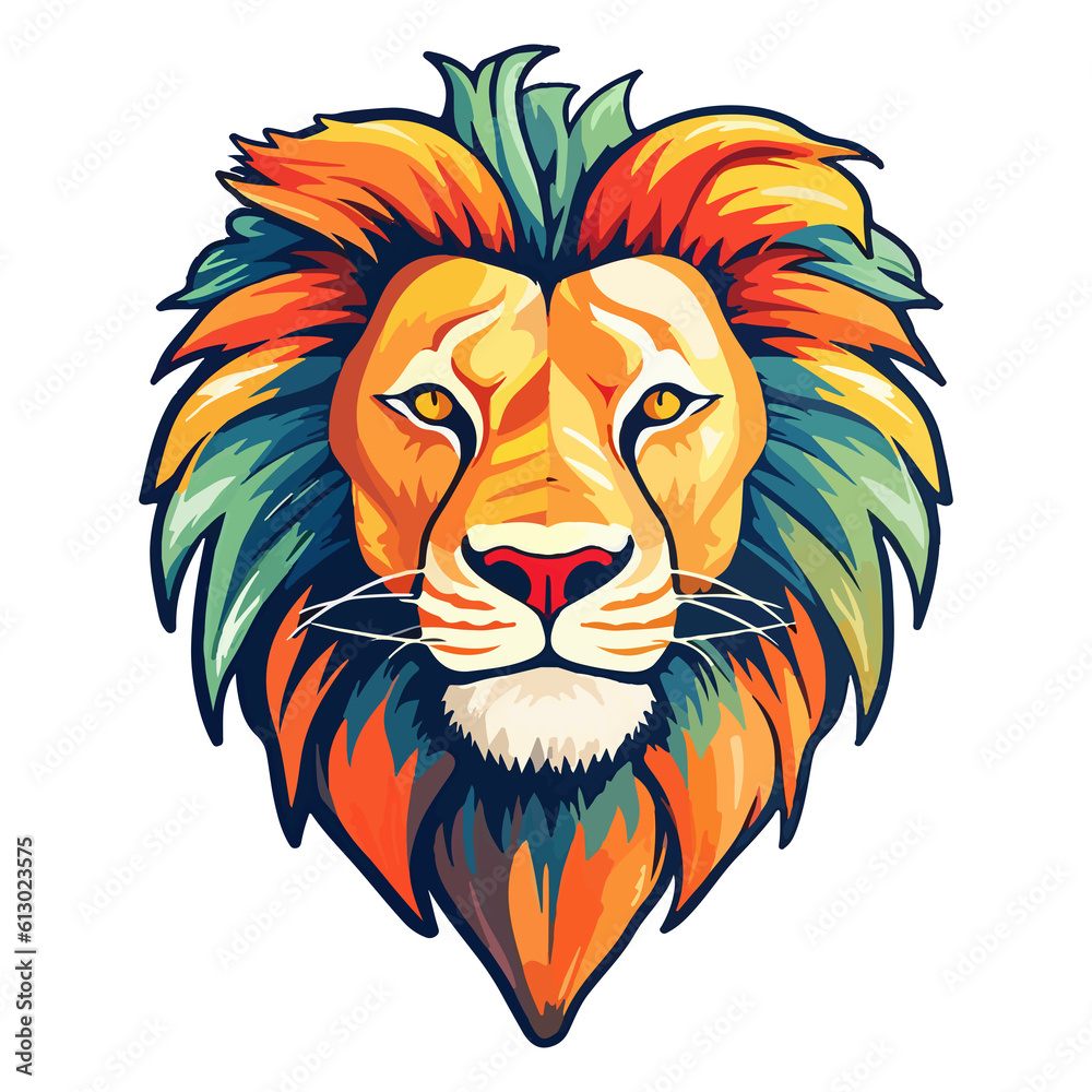 Lion Head Logo mascot wildlife animal illustration