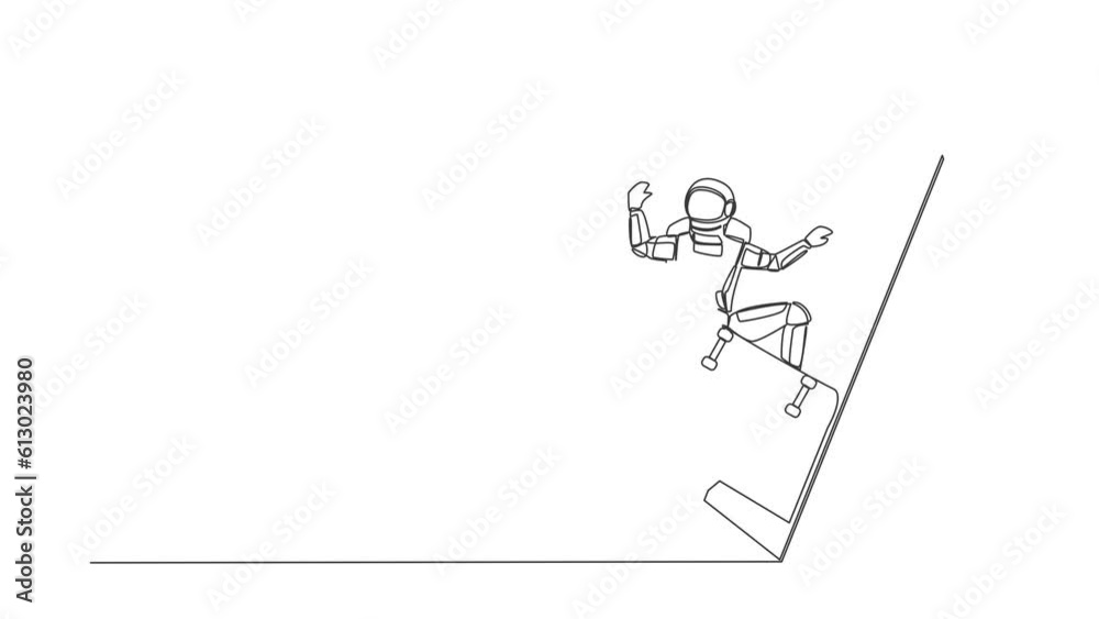 Self drawing animation of single one line draw of skateboarder astronaut riding skateboard doing jump trick getting out of smartphone screen. Cosmic galaxy. Continuous line draw. Full length animated Self drawing animation of single one line draw of skateboarder astronaut riding skateboard doing jump trick getting out of smartphone screen. Cosmic galaxy. Continuous line draw. Full length animated