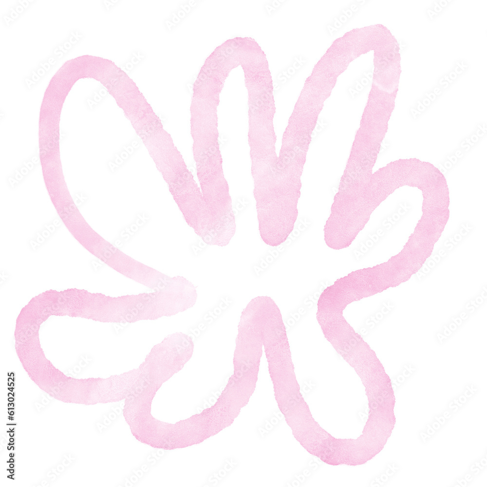 Pink Watercolor Outline Abstract Shapes Pink Watercolor Outline Abstract Shapes