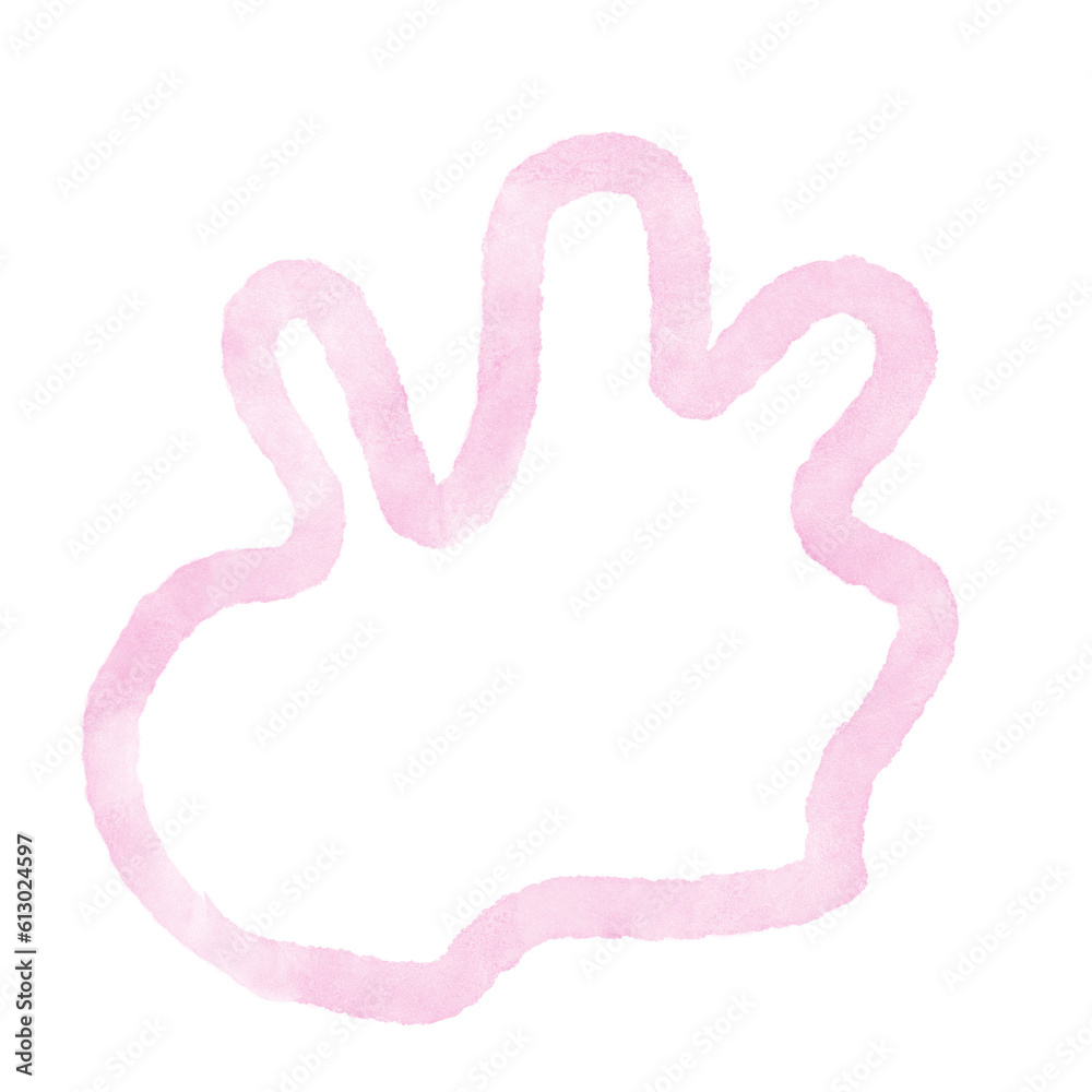 Pink Watercolor Outline Abstract Shapes Pink Watercolor Outline Abstract Shapes