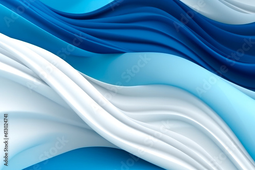 Blue abstract waves background, with copyspace. Generative AI
