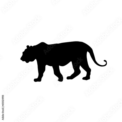 Black tiger silhouettes vector