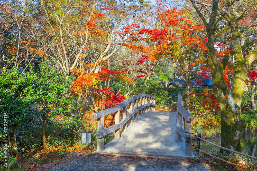 Autumn Scenery in a Park in the Famous Yufuin Resort Town Autumn Scenery in a Park in the Famous Yufuin Resort Town